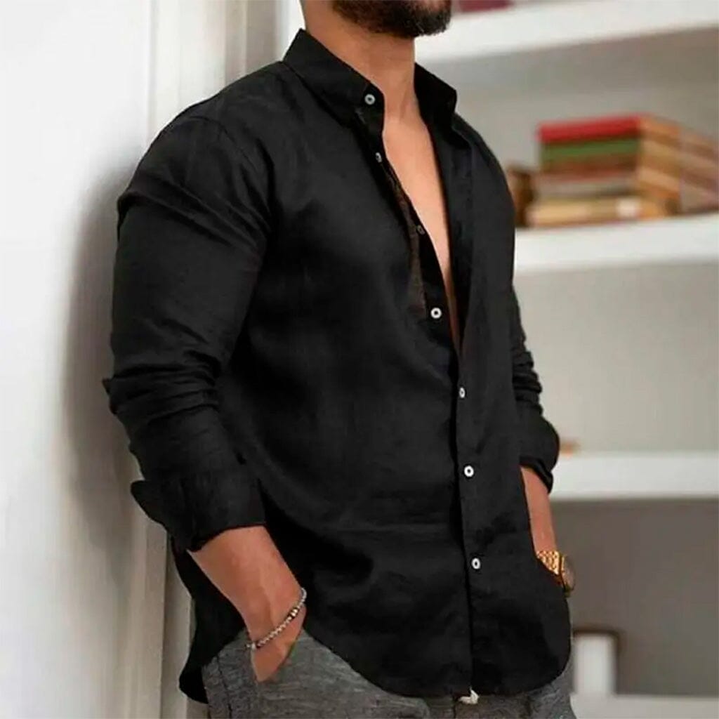 (PROMOTION EXCLUSIVE) Chemise en Lin Premium pour Homme + (CADEAU)