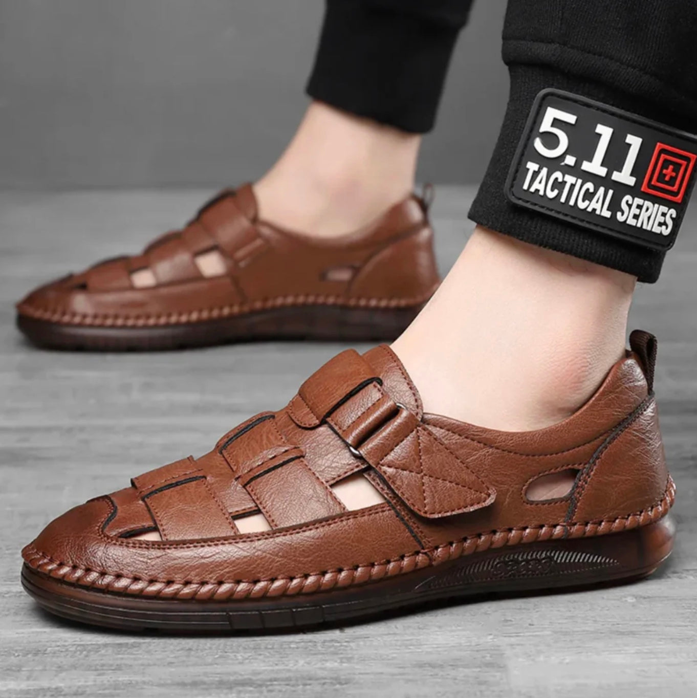 [PAYEZ 1, RECEVEZ 2] Sandales en cuir véritable pour homme – Design italien + CADEAU OFFERT