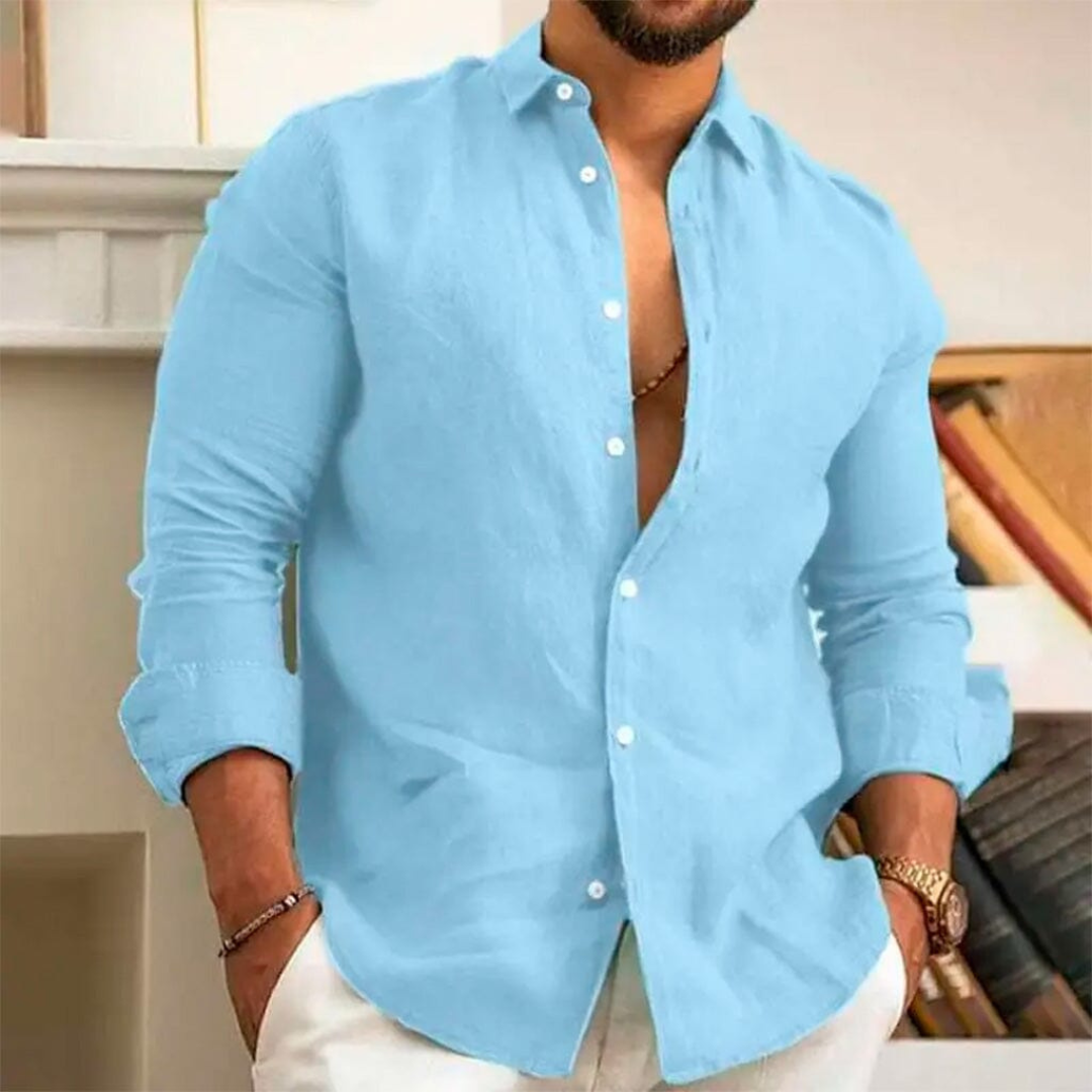 (PROMOTION EXCLUSIVE) Chemise en Lin Premium pour Homme + (CADEAU)