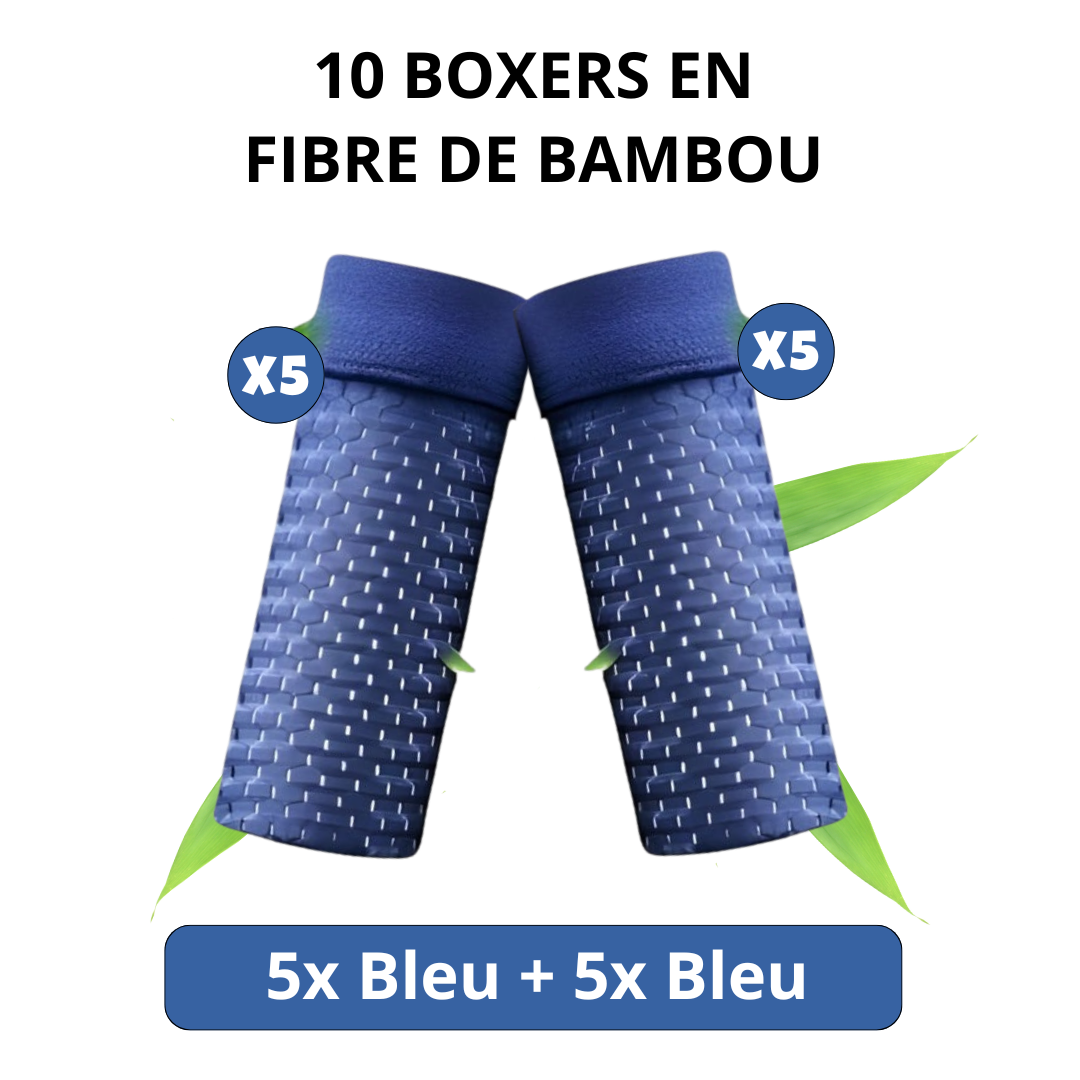 (5 ACHETÉS = 5 OFFERTS) Boxers Écologiques en Bambou – Douceur, Respirabilité et Confort Durable