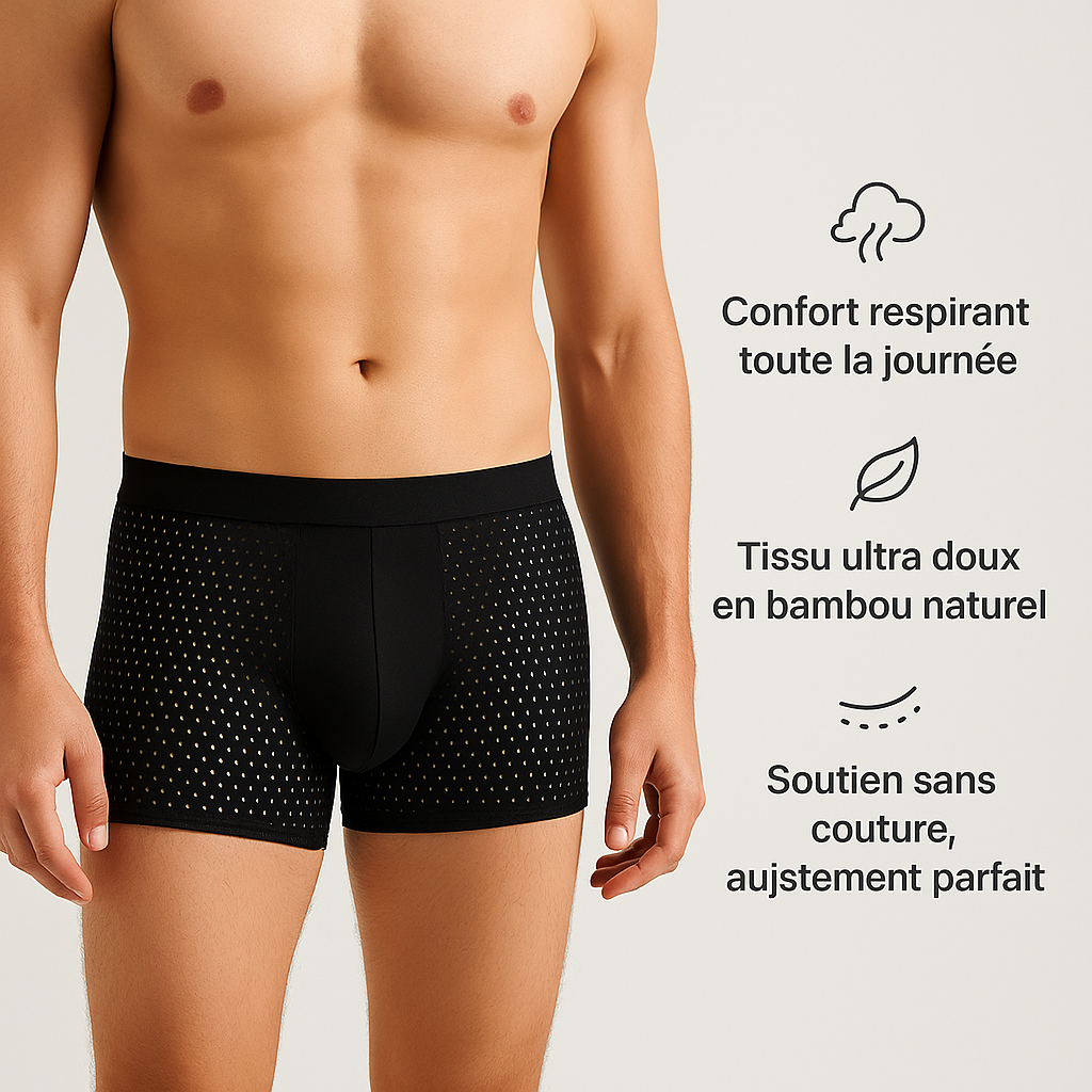 (5 ACHETÉS = 5 OFFERTS) Boxers Écologiques en Bambou – Douceur, Respirabilité et Confort Durable