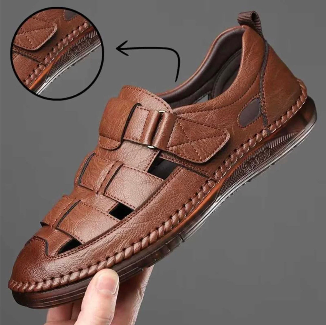 [PAYEZ 1, RECEVEZ 2] Sandales en cuir véritable pour homme – Design italien + CADEAU OFFERT
