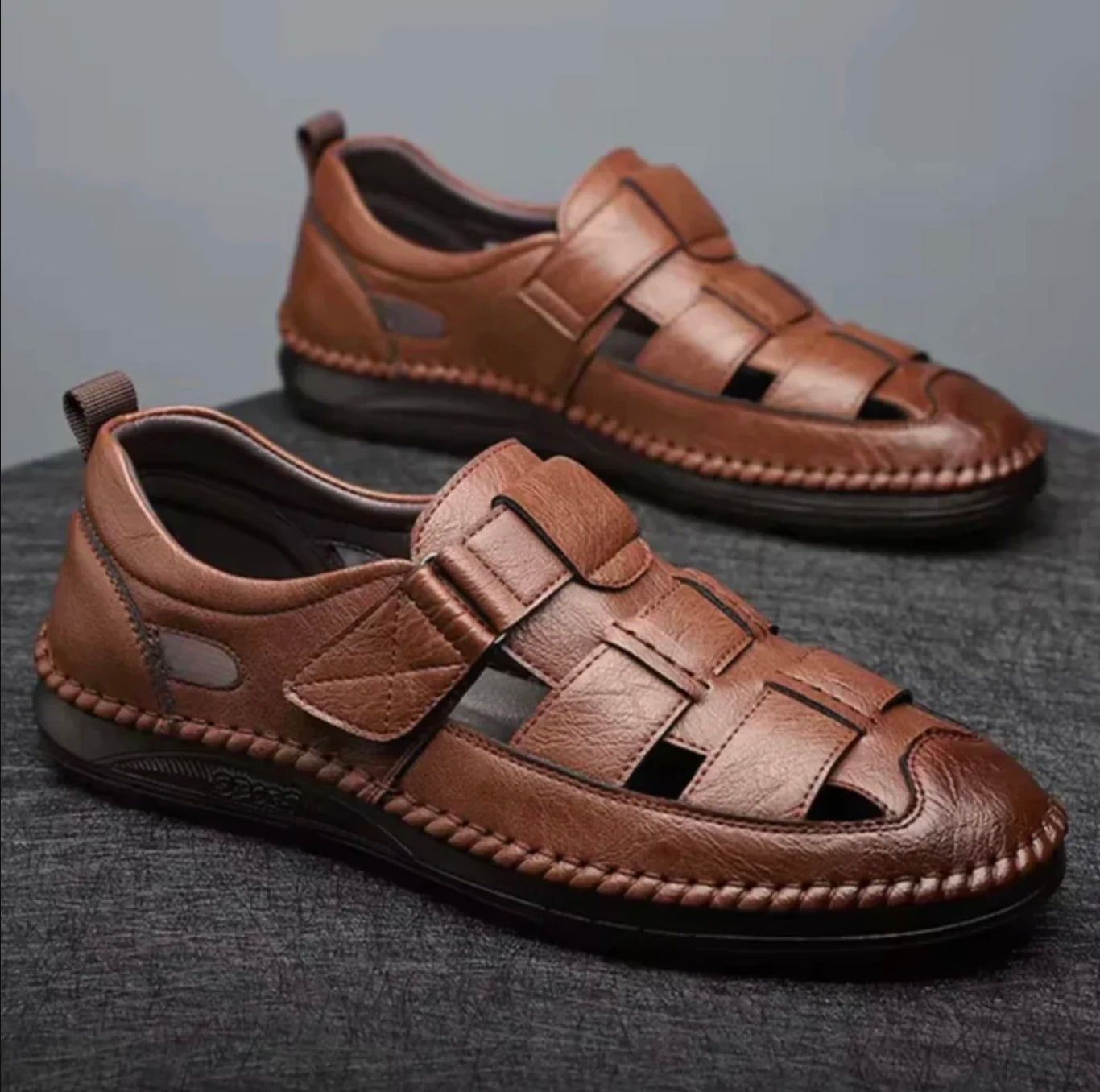 [PAYEZ 1, RECEVEZ 2] Sandales en cuir véritable pour homme – Design italien + CADEAU OFFERT