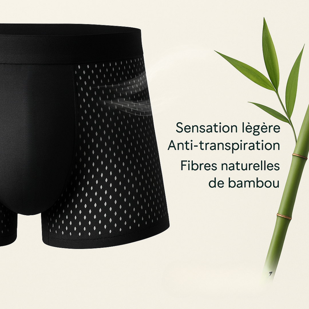 (5 ACHETÉS = 5 OFFERTS) Boxers Écologiques en Bambou – Douceur, Respirabilité et Confort Durable