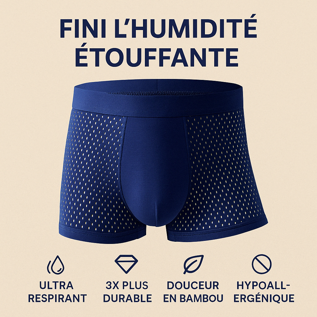 (5 ACHETÉS = 5 OFFERTS) Boxers Écologiques en Bambou – Douceur, Respirabilité et Confort Durable